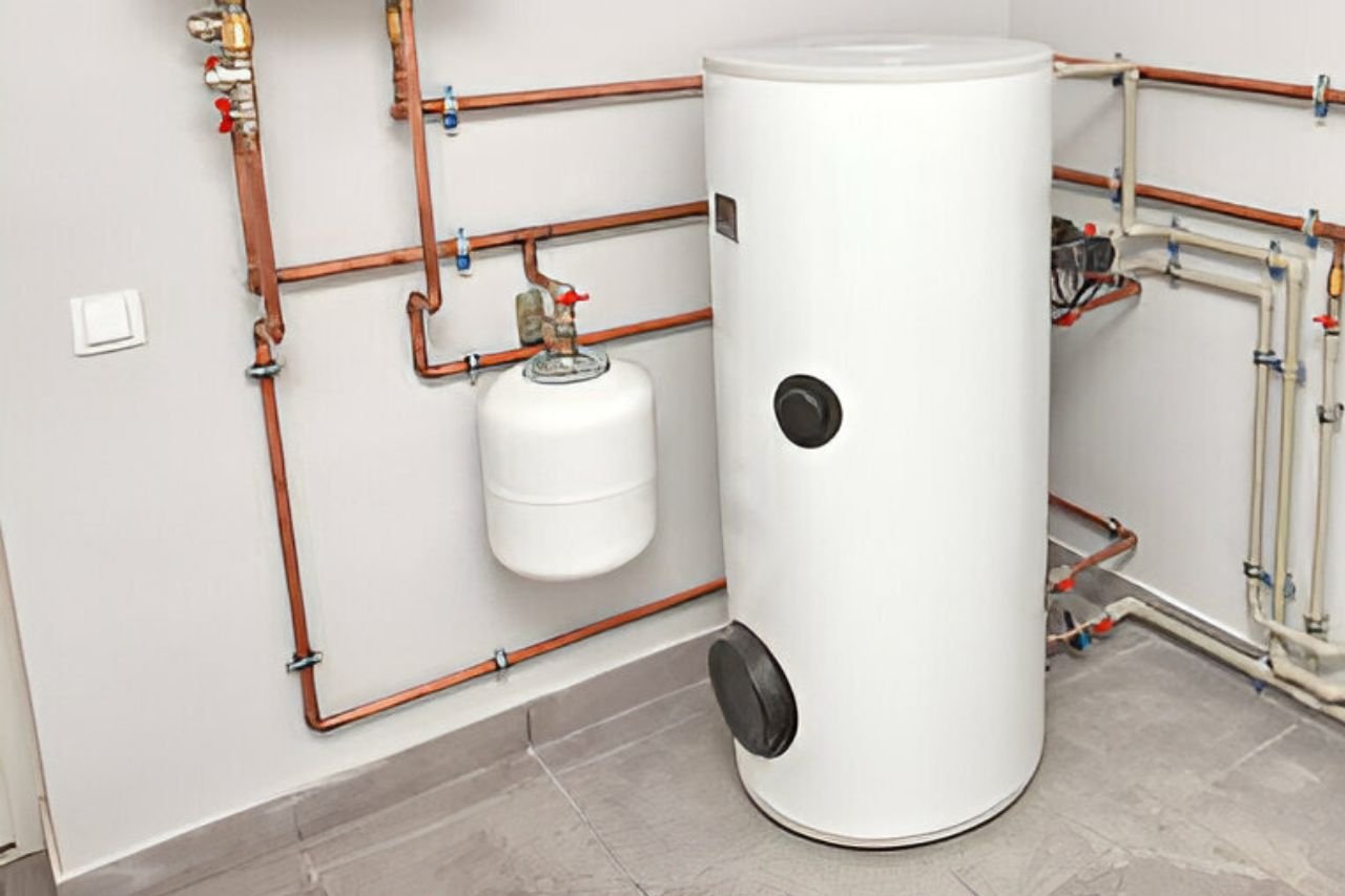 heat pump water tank and supply line