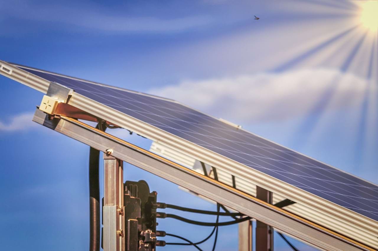 Onground solar panel and sunlight
